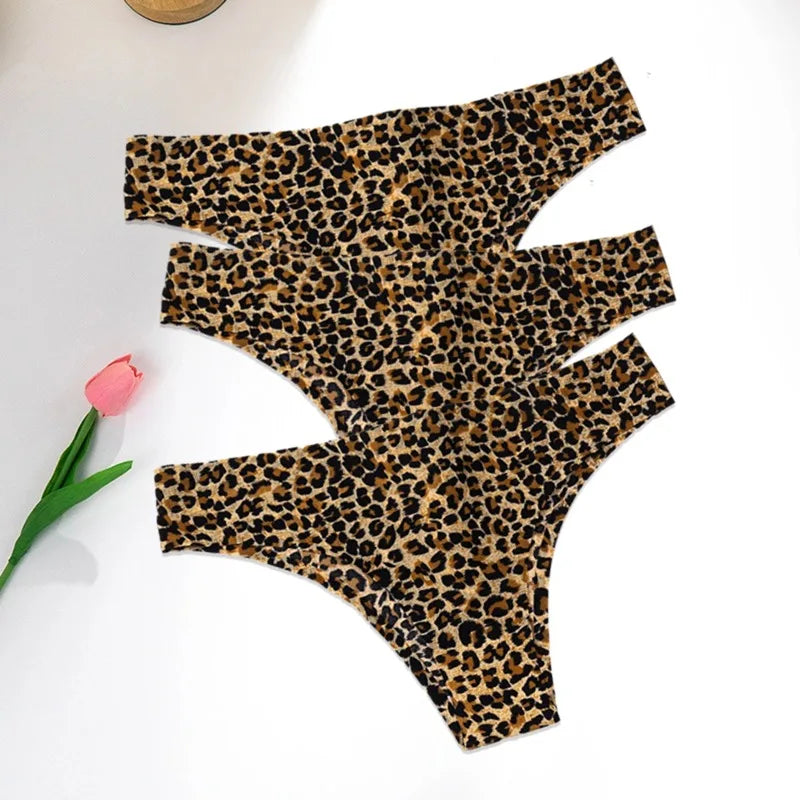 3PCS Set Leopard Panty – Ultra-Soft & Breathable Ice Silk Underwear