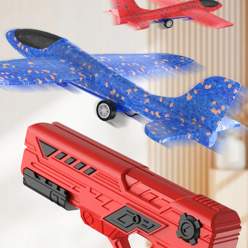 Foam Airplane Launcher Toy - Fun Outdoor Flying Toy for Boys & Girls