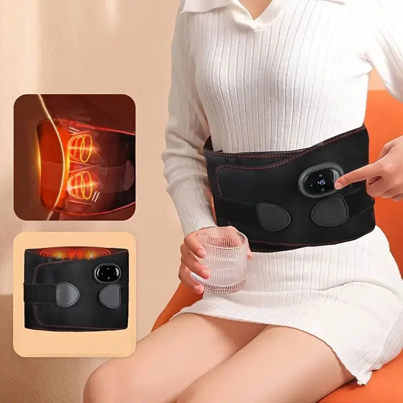 ⚡ Lumbar Heating Massage Waist Belt – Pain Relief On the Go!