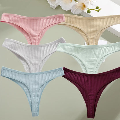 6PCS Set Women's Cotton G-String Thongs Panty– Breathable & Stylish Underwear