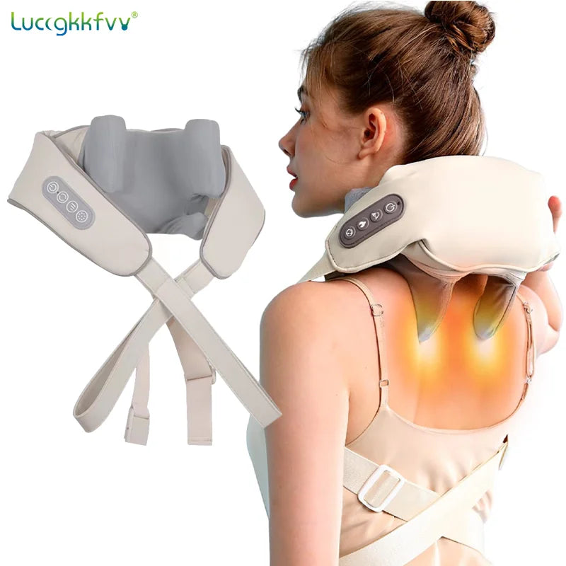 Deep Tissue Shiatsu Neck & Shoulder Massager – Relieve Pain with Heat & Kneading Therapy