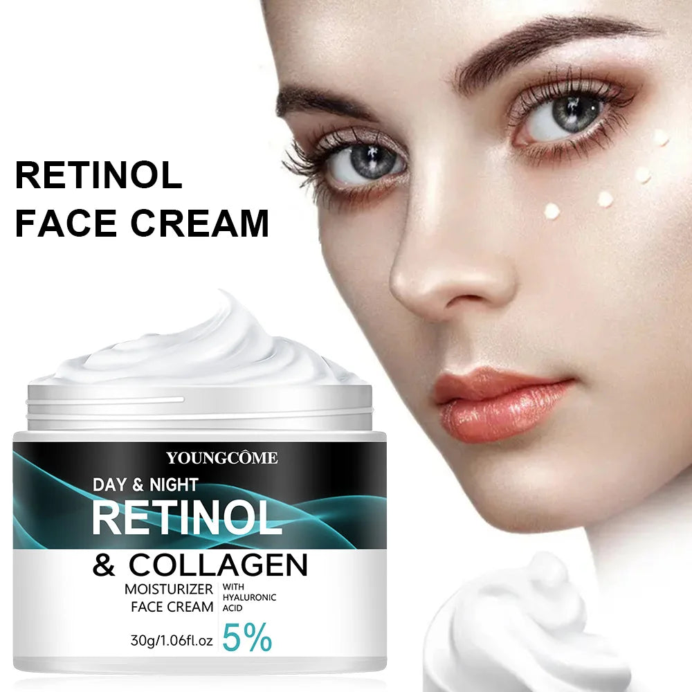 Face Moisturizer Retinol Cream, Anti Aging Neck Firming Cream, Collagen Day & Night Face Cream with Hyaluronic Acid for Women & Men