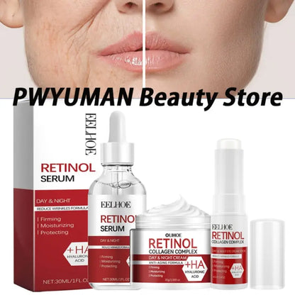 Retinol Anti-Aging Serum,  Eye Stick &  Wrinkle Repair Face Set  for a Youthful Look