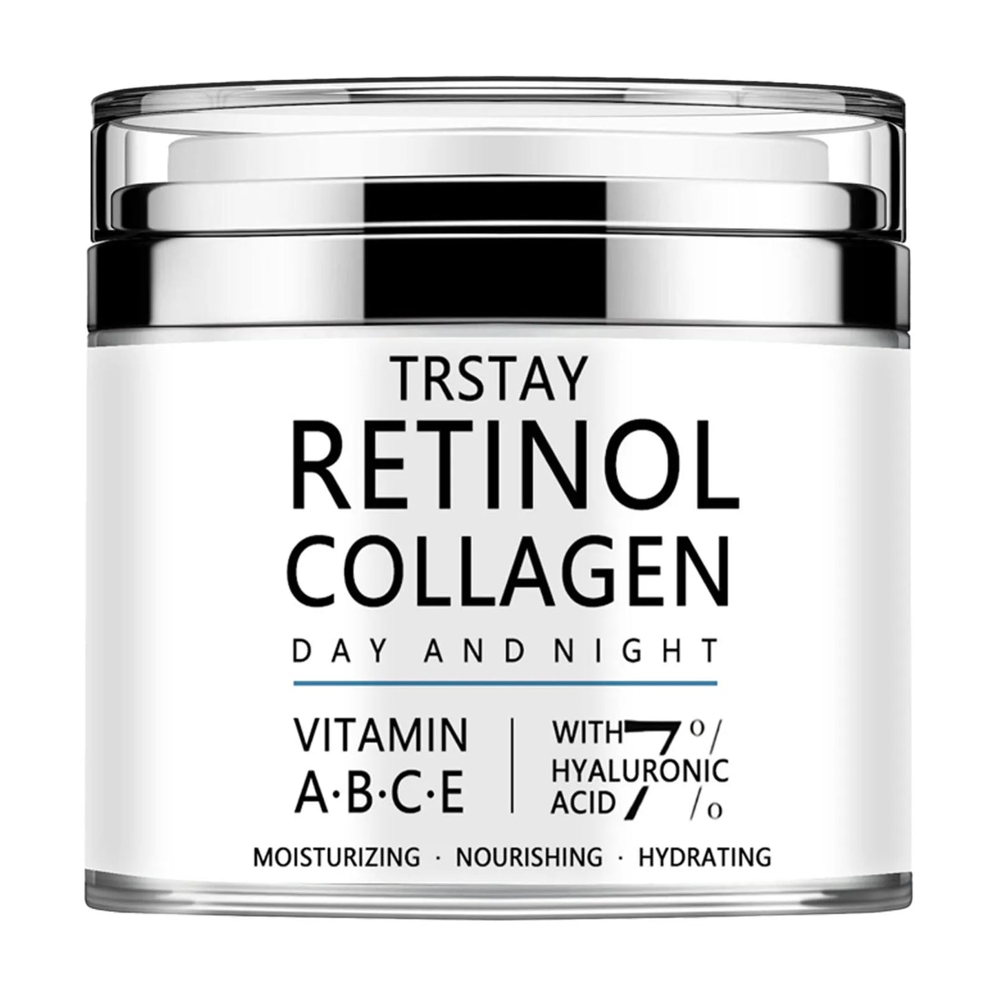 Retinol Collagen Moisturizer – Hydrating Day & Night Cream with Vitamin B, C, E & 7% Hyaluronic Acid