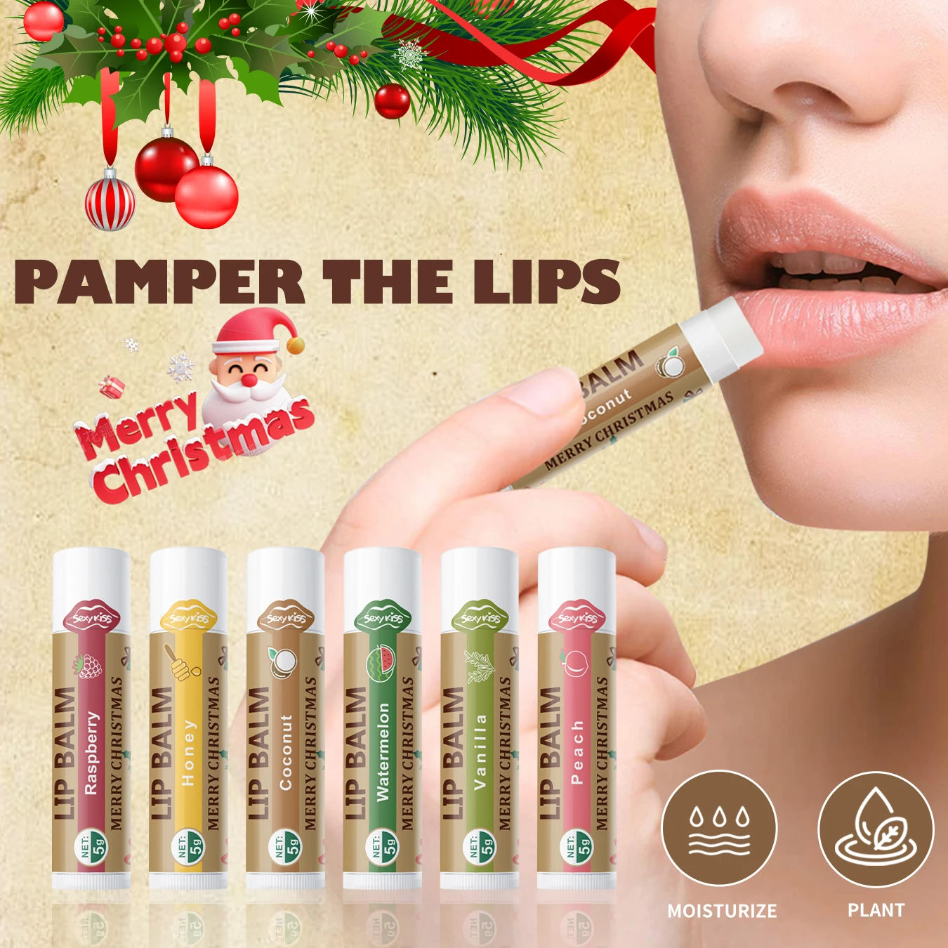 6Pcs Lip Balm Box – Perfect Christmas Gift for Soft & Hydrated Lips