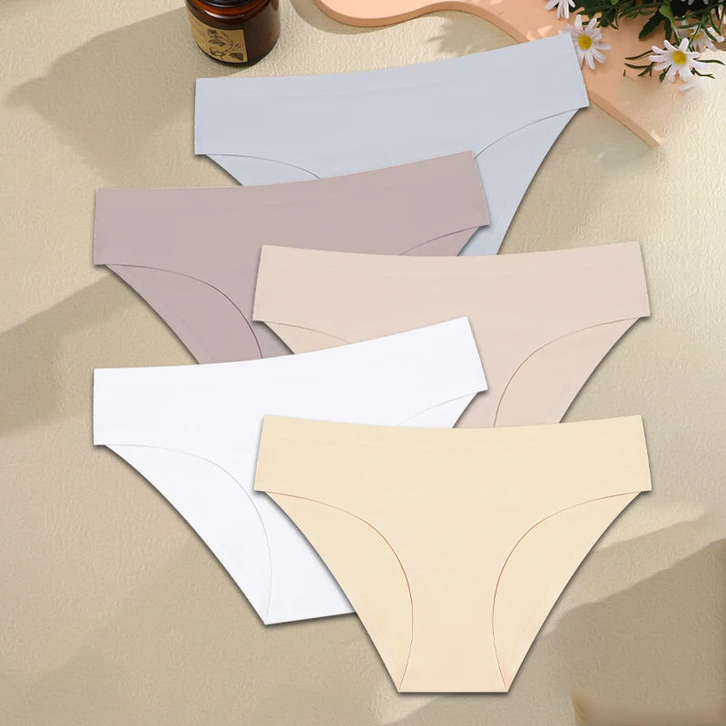 5PCS Set Seamless Ice Silk Panty  – Ultra Soft & Invisible Comfort