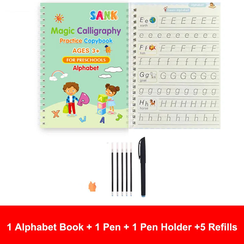 Sank Magic Practice Copybook – Reusable English Handwriting Book for Kids