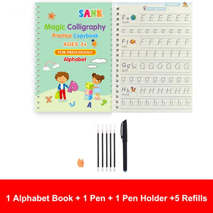 Sank Magic Practice Copybook – Reusable English Handwriting Book for Kids
