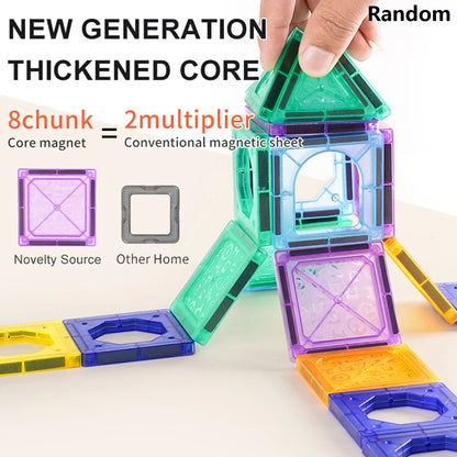Magnet Building Tiles Construction Set,  Clear Magnetic 3D Blocks Construction Playboards