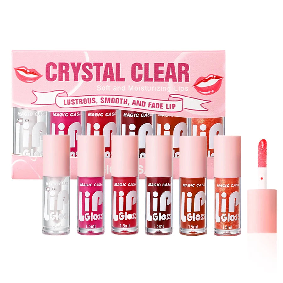 💖 Magic Casa 6-Piece Hydrating Jelly Lip Gloss  Oil – Long-Lasting Moisture & Shine!