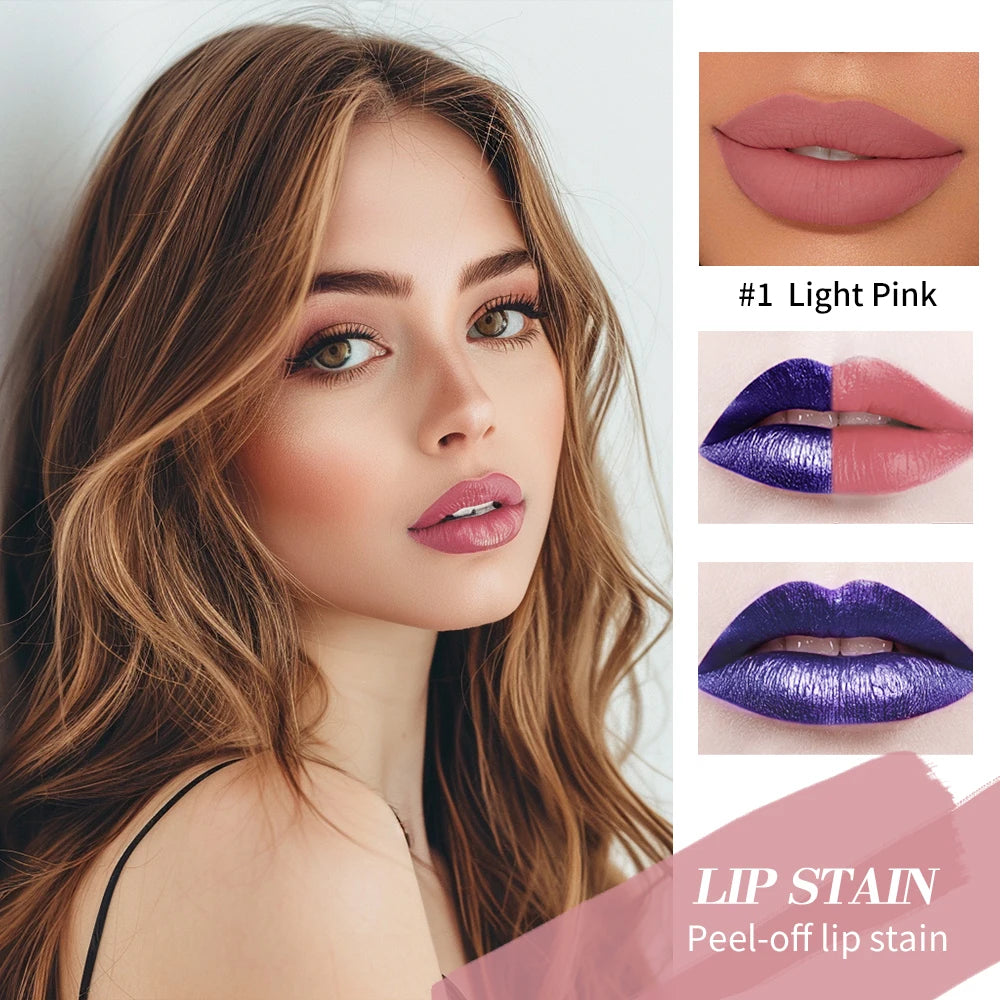 💎 Peel-Off Lip Stain Set – Vibrant Color & Effortless Application!