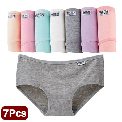 7Pcs Set Plus Size Cotton Panty  – Soft & Breathable Women's Briefs (M-4XL)