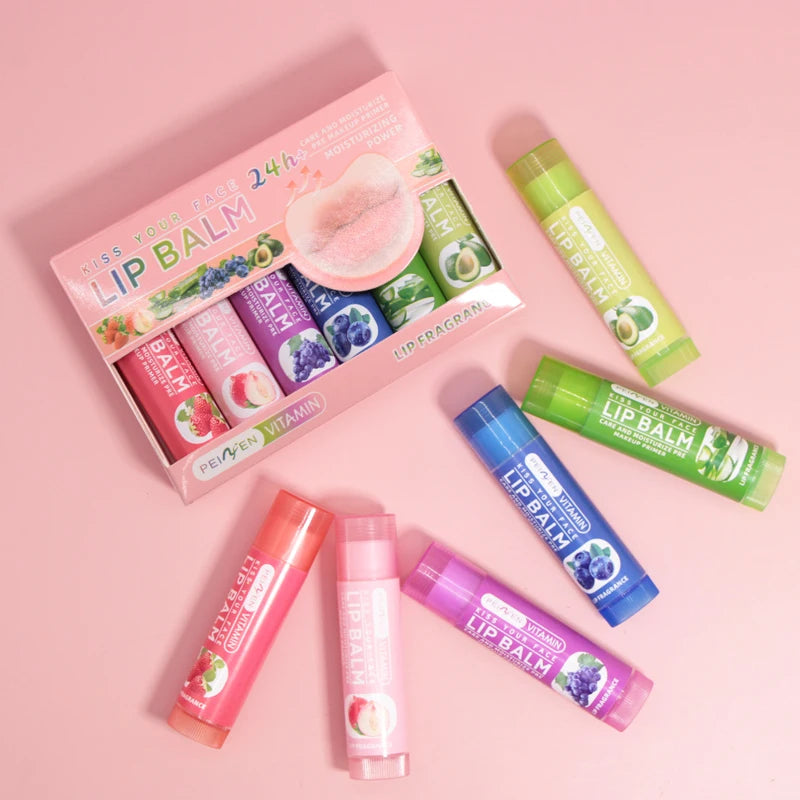 DNM 6PCS  Fruit-Flavored Lip Balm – Moisturizing & Daily Lip Care