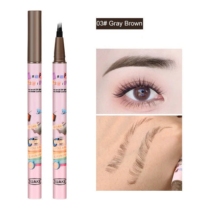 4 Colors Microblading Eyebrow Pen – Smudge-Proof & Sweat-Resistant