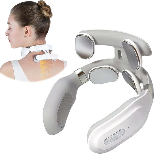 4D Shoulder Neck  Vibration Massager – Deep Tissue Vibration & Hot Compress for Cervical Pain Relief