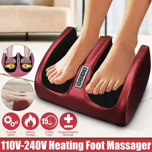 🌟 Ultimate Electric Foot Massager – Hot Compression & Shiatsu Kneading for Total Relaxation!