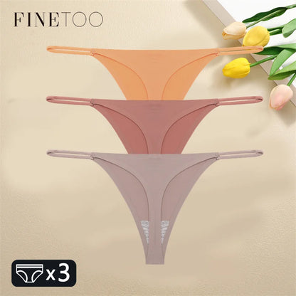 3PCS Set Seamless Thong Panty  – Sexy Low Waist Bikini Panty  for Women