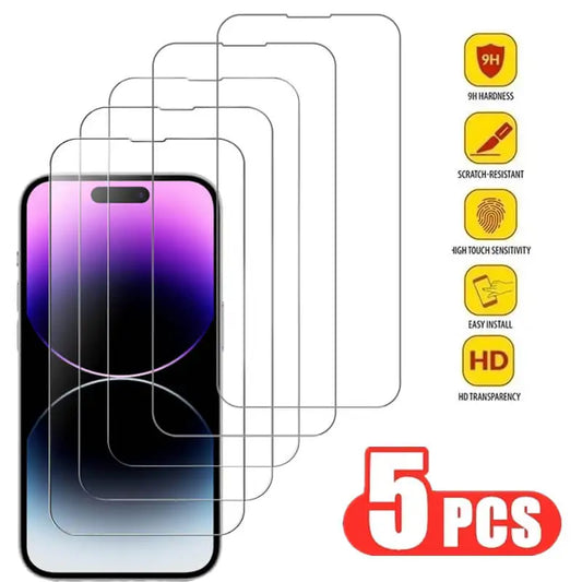 HD Tempered Glass Screen Protector for iPhone 11/12/13/14/15/16 Pro Max – Ultra Clear Glass Film