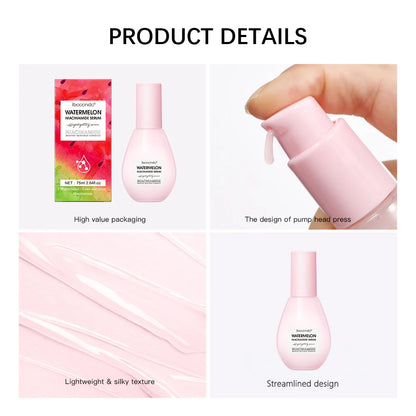 🍉 Watermelon Niacinamide Serum  – – Brighten, Hydrate & Prime Your Skin!