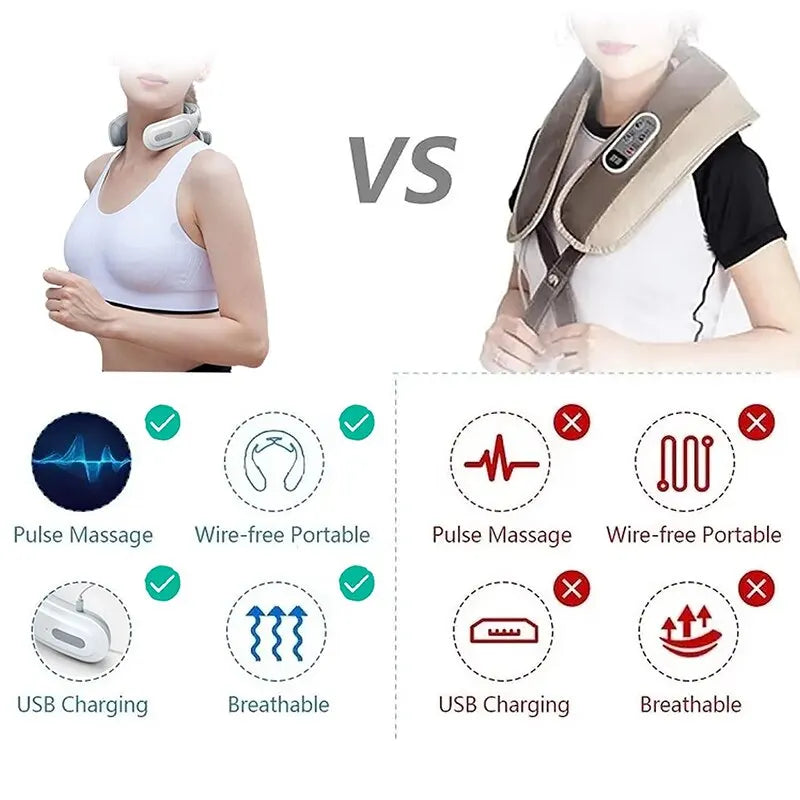 4D Shoulder Neck  Vibration Massager – Deep Tissue Vibration & Hot Compress for Cervical Pain Relief