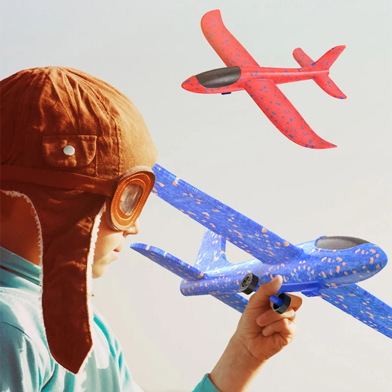Foam Airplane Launcher Toy - Fun Outdoor Flying Toy for Boys & Girls