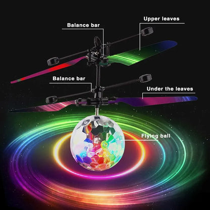 Magic Flying Ball Toy - Infrared Induction RC Helicopter Drone Colorful Glowing Toys Gift For Kids