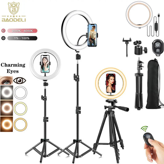 10 inch LED Selfie Ring Light with Tripod & Phone Holder – Perfect for TikTok, YouTube & Makeup