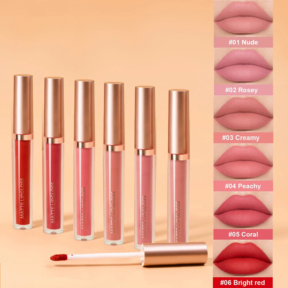 Matte Lip Gloss AB Set – Long-Lasting, Non-Stick, Velvet Smooth Finish