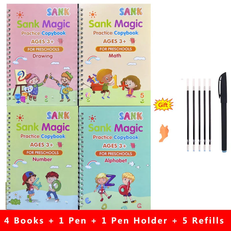 Sank Magic Practice Copybook – Reusable English Handwriting Book for Kids