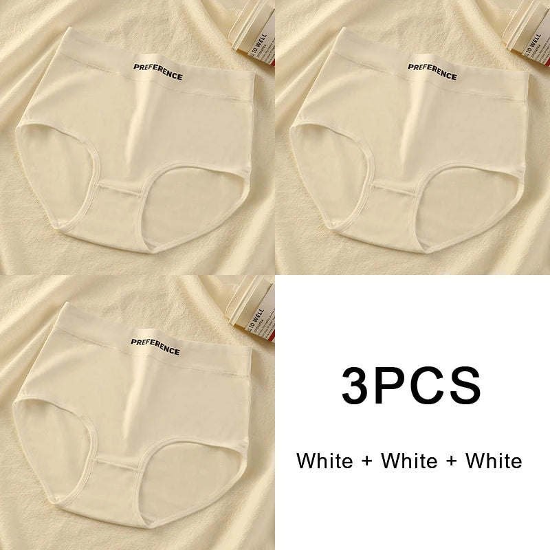 3PCS Set Women's High-Waist Cotton Panty  – Soft, Breathable & Comfortable Underwear