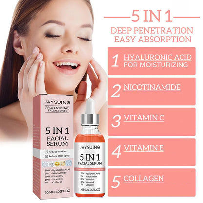 5 In 1  Facial  Serum - Moisturizer, Anti Aging Wrinkle Remover, Whitener, Black Spot Remover