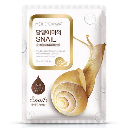 10pcs Snail Essence Moisturizing Face Masks – Korean Skincare for Hydrated & Glowing Skin