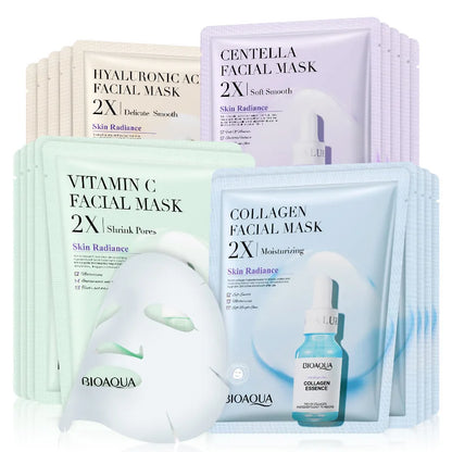 20pcs BIOAQUA Centella Collagen Face Masks – Hydrating & Refreshing Skin Care