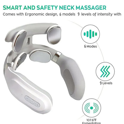 4D Shoulder Neck  Vibration Massager – Deep Tissue Vibration & Hot Compress for Cervical Pain Relief