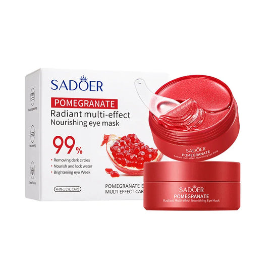 60pcs SADOER Red Pomegranate Eye Mask – Anti-Dark Circles & Eye Bag Removal