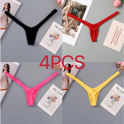 2/4PCS Set Deep V Thong – Sexy & Breathable Mini Bikini Panty for Women