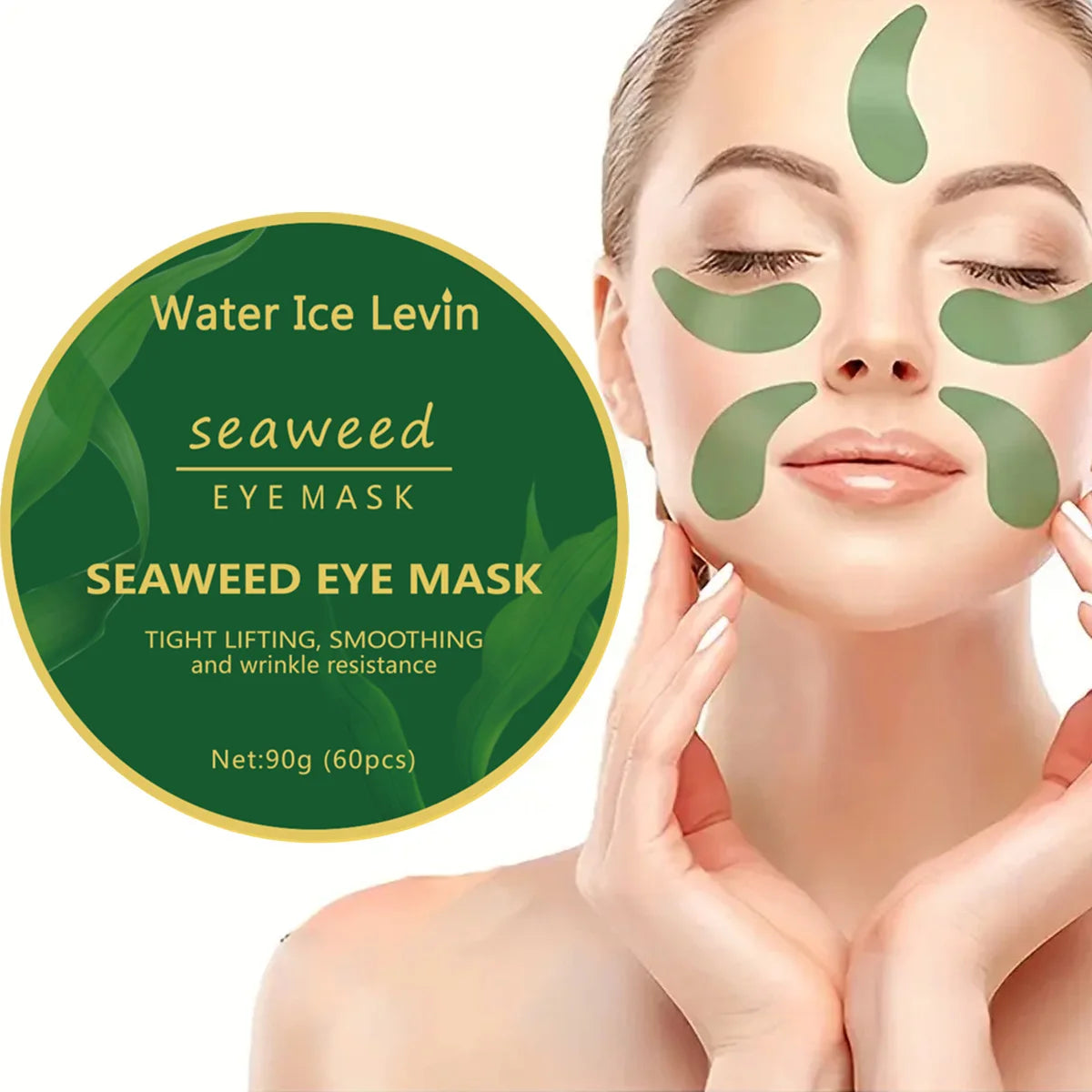 60pcs Seaweed Anti-Aging Eye Masks – Dark Circle & Puffiness Remover