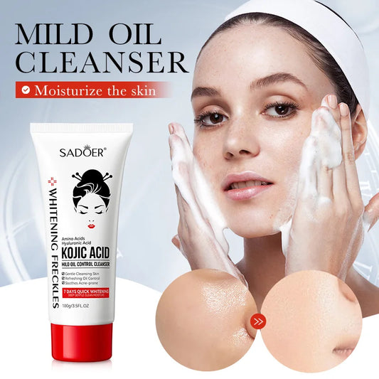 SADOER Kojic Acid Face Oil Cleanser – Deep Cleansing & Brightening Foam Wash