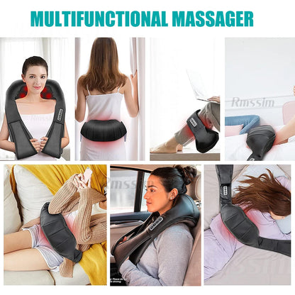 Shiatsu Neck & Shoulder Massager – Heated Deep Kneading Electric Massage Pillow