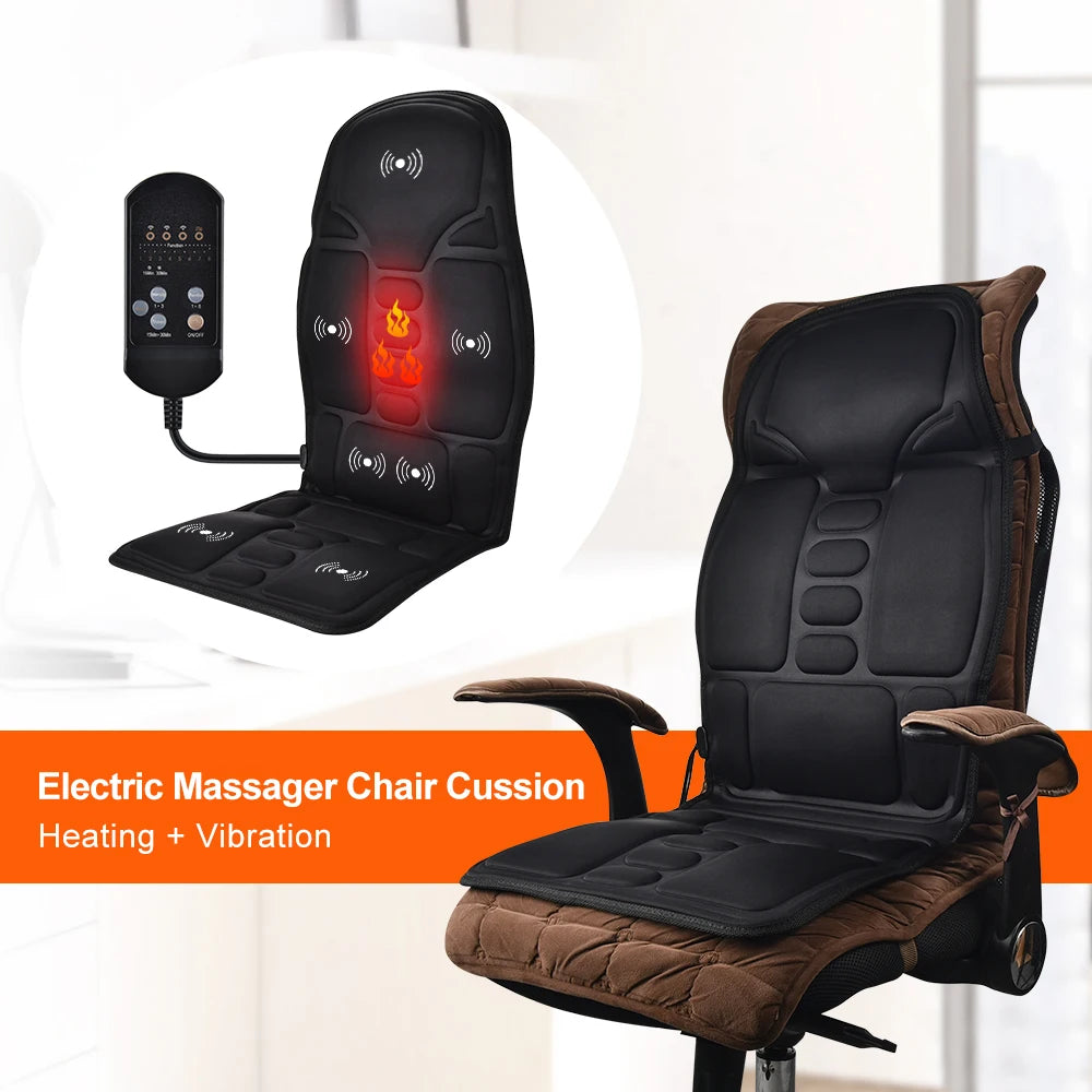 🌟 Heated Massage Chair Pad – Ultimate Comfort for Home & Car