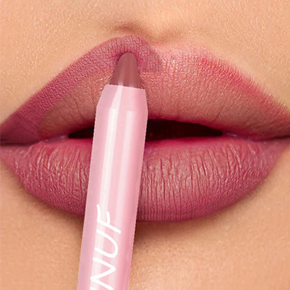 18-Color Waterproof Lipstick Pencil – Matte, Long-Lasting & Non-Stick Cup