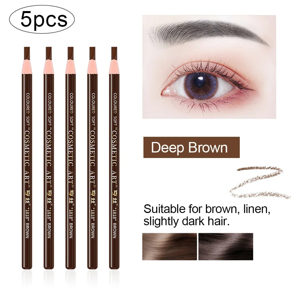 5PCS Set Waterproof Microblading Eyebrow Pencil – Long-Lasting Brow Perfection!