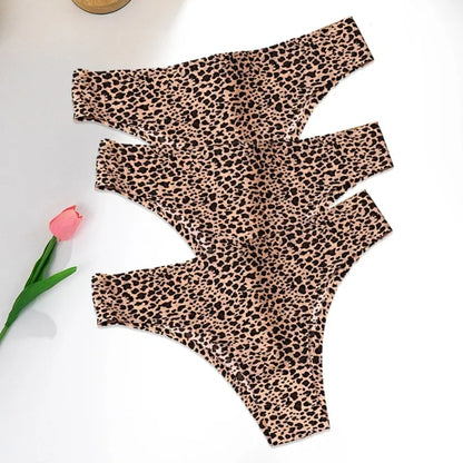 3PCS Set Leopard Panty – Ultra-Soft & Breathable Ice Silk Underwear