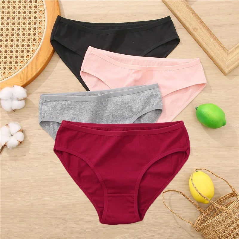 3PCS Set Cotton Jacquard Briefs Panty –  Breathable Jacquard Underwear for Women