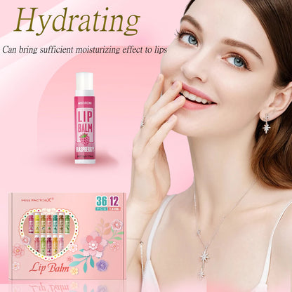 36PCS Moisturizing Lip Balm Set – Hydrating & Brightening for Soft, Smooth Lips