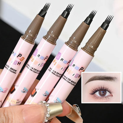 4 Colors Microblading Eyebrow Pen – Smudge-Proof & Sweat-Resistant