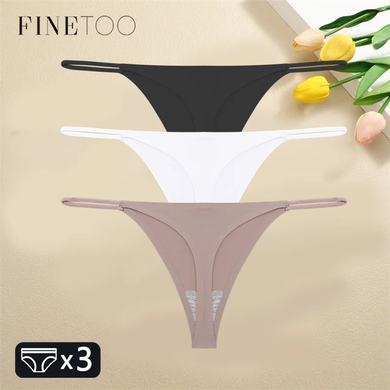 3PCS Set Seamless Thong Panty  – Sexy Low Waist Bikini Panty  for Women