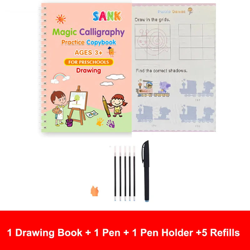 Sank Magic Practice Copybook – Reusable English Handwriting Book for Kids
