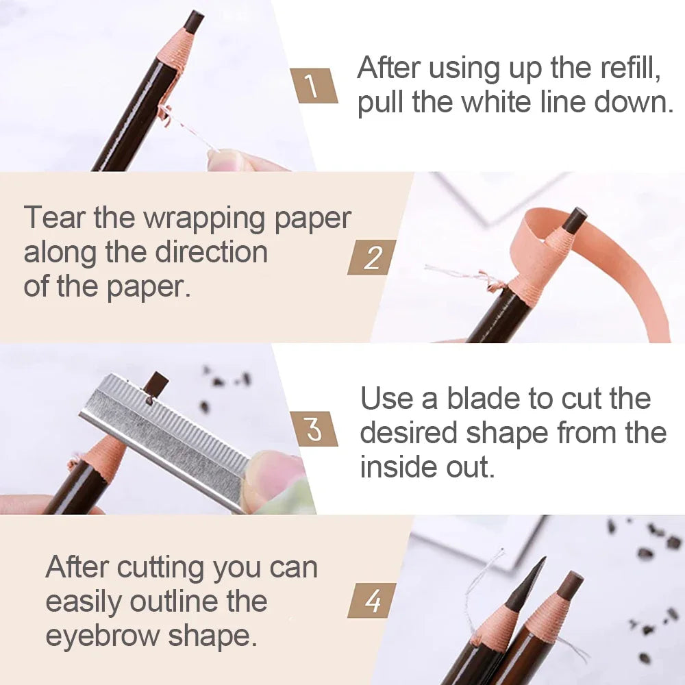 5PCS Set Waterproof Microblading Eyebrow Pencil – Long-Lasting Brow Perfection!