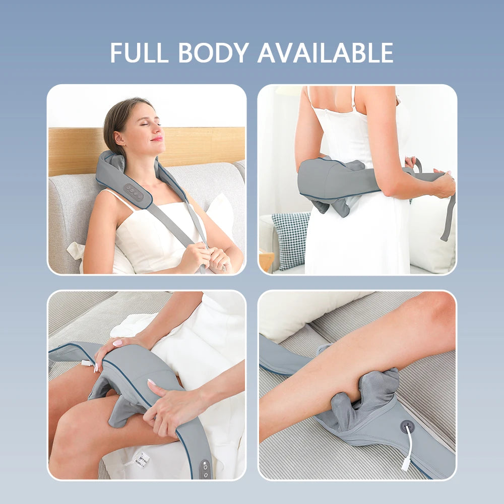 Foreverlily Cordless Neck & Back Massager – Shiatsu Deep Kneading, Ultimate Shoulder & Cervical Relaxation